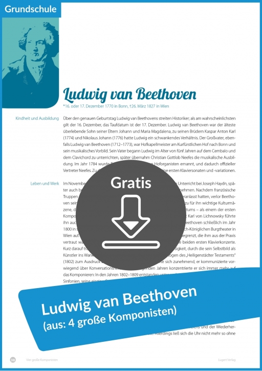 Gratis-Download „Ludwig van Beethoven“ (aus: "4 große Komponisten")