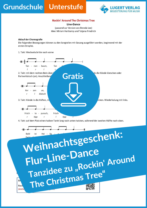 Gratis-Download zu Weihnachten: Flur-Line-Dance zu „Rockin’ Around The Christmas Tree“ (Grundschule und Unterstufe)