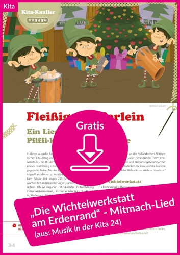 Weihnachtliches Mitmach-Lied „Die Wichtelwerkstatt am Erdenrand“ (kostenloses PDF)