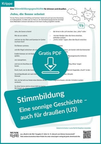 „Juhu, die Sonne scheint“ – Stimmbildungsgeschichte für Krippe und Kindergarten (kostenloses PDF zum Ausdrucken)