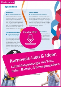 Luftschlangen-Lied zum Karneval im Kindergarten - mit Text, Spiel- und Bewegungsideen (kostenloses PDF) Luftschlangen-Lied zum Karneval im Kindergarten - mit Text, Spiel- und Bewegungsideen (kostenloses PDF)