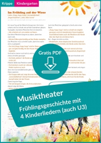 Kostenloses PDF: Elementares Musiktheater mit 4 Kinderliedern – zum Frühling Kostenloses PDF: Elementares Musiktheater mit 4 Kinderliedern – zum Frühling