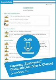 Gratis-Download: Cupsong für die Grundschule zum Hit „Zusammen“ (Fantastischen Vier & Clueso) Gratis-Download: Cupsong für die Grundschule zum Hit „Zusammen“ (Fantastischen Vier & Clueso)