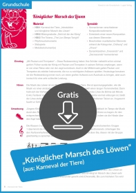 Gratis-Download: Königlicher Marsch des Löwen (aus: Karneval der Tiere)