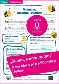 Gratis-PDF: „Summ, summ, summ“ – neue Ideen zum traditionellen Lied Gratis-PDF: „Summ, summ, summ“ – neue Ideen zum traditionellen Lied