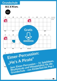 Gratis-Download: Eimer-Percussion „He’s A Pirate“ – ein exklusiver Einblick in das Heft „Eimer-Percussion – 31 Spielideen, Rhythmicals und Mitspielsätze für die Grundschule – von Kinderlied bis Pop“