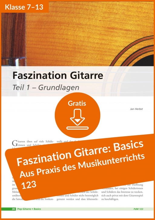 Gratis-Download: Arbeitsblätter zur Gitarre im Musikunterricht