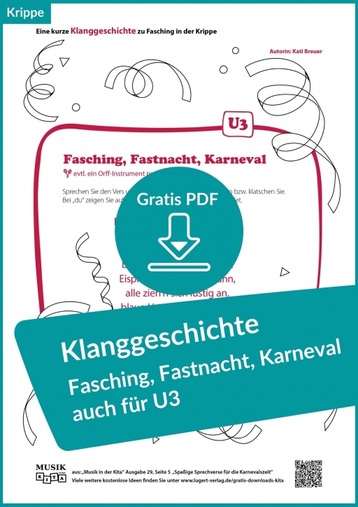 Klanggeschichte zum Fasching / Karneval in der Krippe (PDF kostenlos)