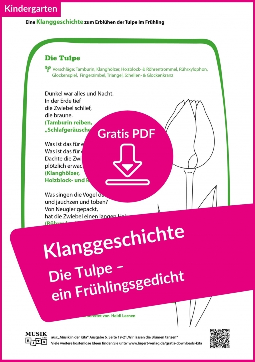 Klanggeschichte für die Kita: über die Tulpe, die zum Frühling erwacht (kostenloses PDF)