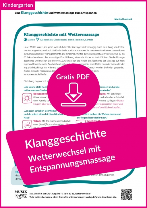 Klanggeschichte mit Massage zum Thema Wetter (kostenloses PDF)