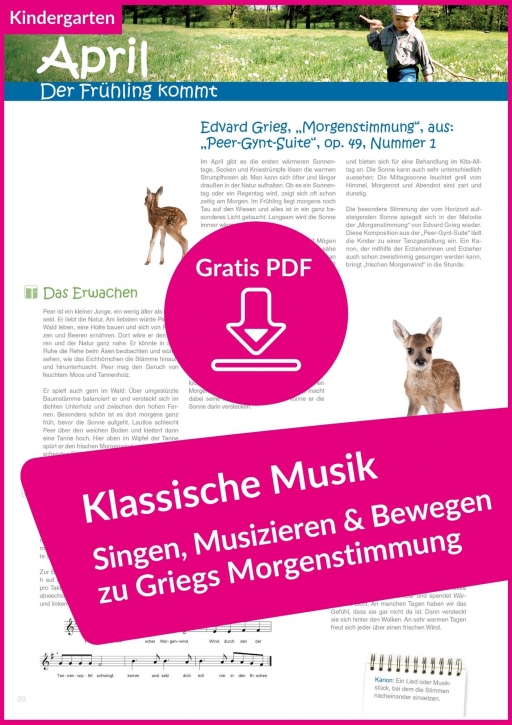 Edvard Griegs „Morgenstimmung“ – Klassik-Einheit im April (kostenloses PDF & MP3-Datei)