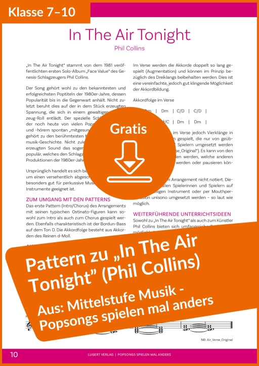 Gratis-Download: „In The Air Tonight“ (Phil Collins) (aus: „Popsongs spielen mal anders“)