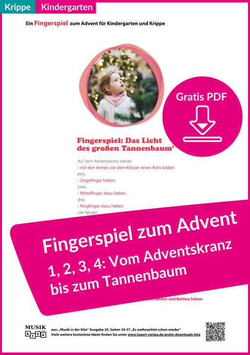 Einfaches Fingerspiel für die Adventszeit – für Krippe und Kindergarten (PDF zum Ausdrucken)