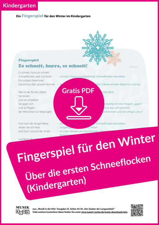 Kleines Fingerspiel über Schneeflocken für den Winter – für Kindergarten und Krippe (kostenloses PDF)