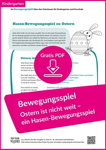 Hasen-Bewegungsspiel zu Ostern – für Kita- und Vorschulkinder (kostenloses PDF)