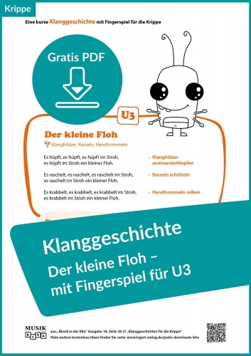 Klanggeschichte für die Krippe: Der kleine Floh – mit Fingerspiel (kostenloses PDF)
