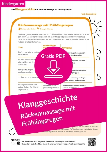 Klanggeschichte für Kita und Kindergarten: „Rückenmassage bei Regen im Frühling“ (kostenloses PDF)