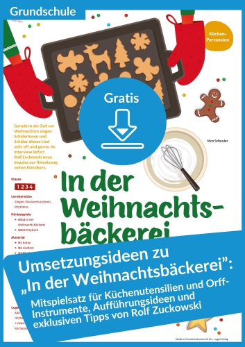 Gratis-Download: „In der Weihnachtsbäckerei“ (Rolf Zuckowski) – Mitspielsätze und Aufführungsideen für die Grundschule
