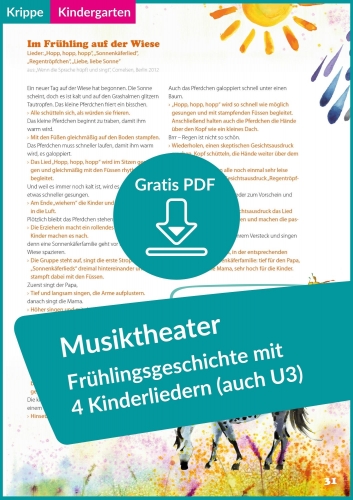 Kostenloses PDF: Elementares Musiktheater mit 4 Kinderliedern – zum Frühling