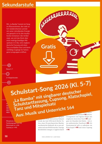 Gratis-Download: Schulstart-Song 2026 „La Bamba“ für die Sekundarstufe (aus Musik und Unterricht 164)