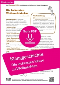 Kostenloses PDF zum Ausdrucken: Klanggeschichte zu Weihnachten – Kekse von den Bärenwichteln