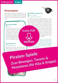 Piraten-Spiele zum Bewegen, Tanzen und Musizieren für Kindergarten und Krippe (kostenloses PDF)