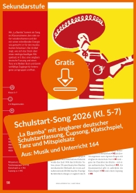 Gratis-Download: Schulstart-Song 2026 „La Bamba“ für die Sekundarstufe (aus Musik und Unterricht 164)