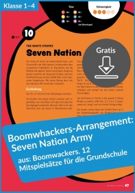 Gratis-Download: Boomwhackers-Arrangement „Seven Nation Army“, White Stripes (aus: Boomwhacker. 12 Mitspielsätze für die Grundschule von Kinderlied bis Popsong)