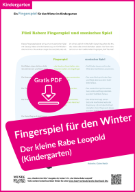 Kostenloses PDF: einfaches Raben-Fingerspiel für die kalte Jahreszeit – für den Kindergarten (zum Ausdrucken)