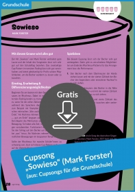 Gratis-Download: Cupsong „Sowieso“ von Mark Forster (aus: Cupsongs für die Grundschule)